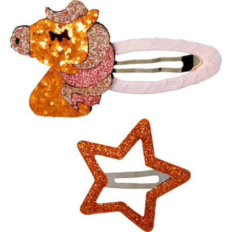 Haarclips Glitzerpferde no.3 - beautiful