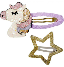 Haarclips Glitzerpferde no.3 - beautiful