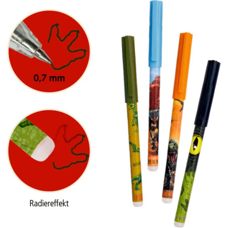 Radierbare Gelstifte - T-Rex World