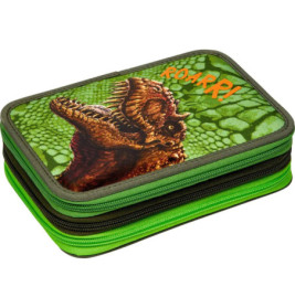 Grünes Etui mit Dinosaurierbild und dem Aufdruck ROAR! auf der Oberseite.