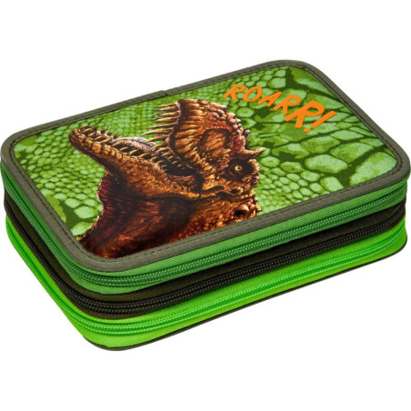Grünes Etui mit Dinosaurierbild und dem Aufdruck ROAR! auf der Oberseite.