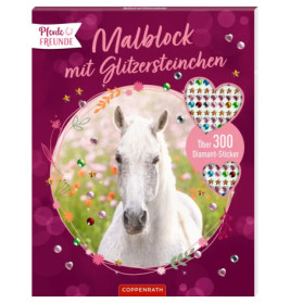 Malblock mit Glitzersteinchen - Pferdefrunde