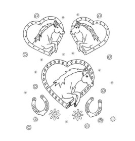 Malblock mit Glitzersteinchen - Pferdefrunde