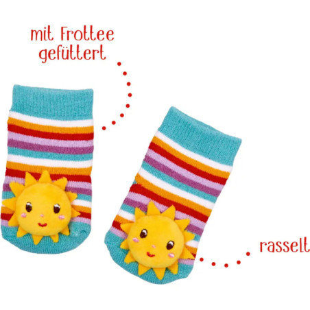 Rasselsöckchen Sonne - BabyGlück, one size