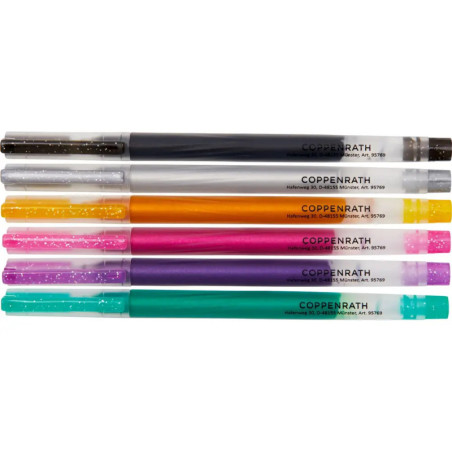 Glitzer-Gelstifte: 6 Farben - 100% selbs