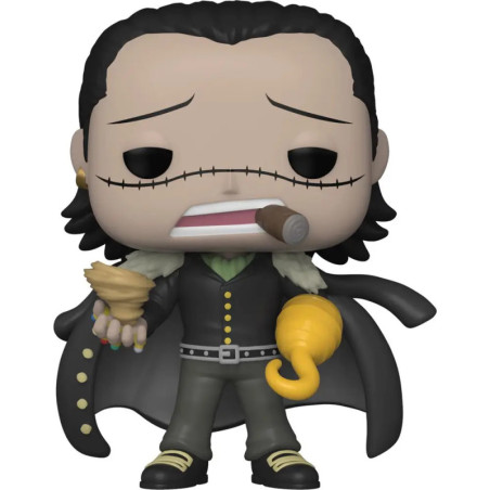 Funko Pop Figur mit schwarzem Haar, zugenähtem Mund, Zigarre, Eis und goldener Hakenhand.
