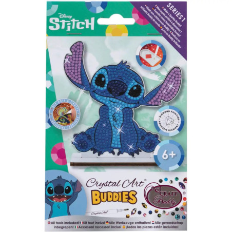 Crystal Art Buddies Set mit Disneys Stitch, buntem Karton und Bastelzubehör.