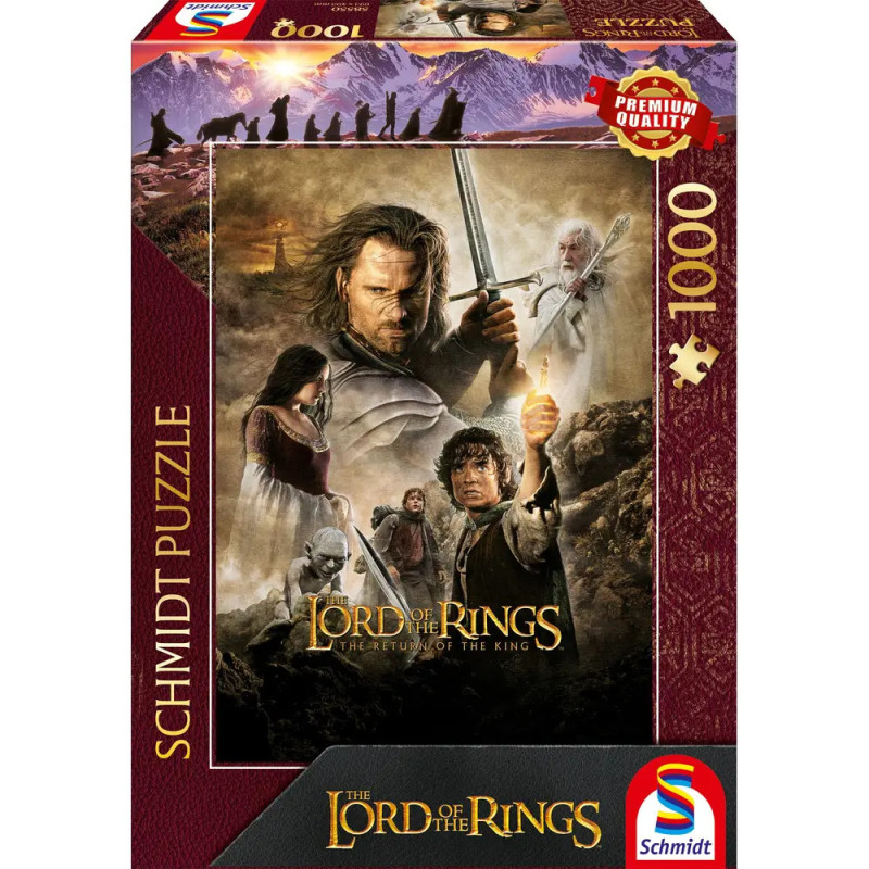 Schmidt Puzzle mit 1000 Teilen und Motiv: Der Herr der Ringe - Die Rückkehr des Königs Filmplakat-Collage. Schmidt Puzzle mit 1000 Teilen und Motiv: Der Herr der Ringe - Die Rückkehr des Königs Filmplakat-Collage.