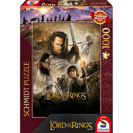 Schmidt Puzzle mit 1000 Teilen und Motiv: Der Herr der Ringe - Die Rückkehr des Königs Filmplakat-Collage.