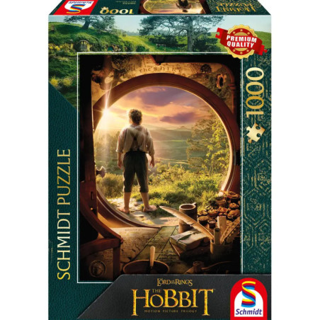 1000-teiliges Schmidt-Puzzle mit Bilbo Beutlin an der Tür von Beutelsend aus dem Film Der Hobbit.