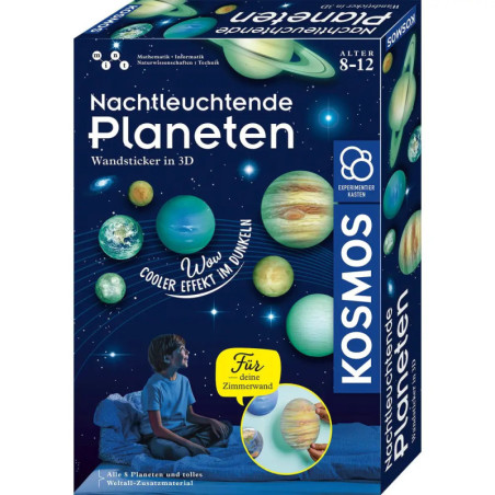 Kosmos Nachleuchtende 3D-Planeten Wandsticker, leuchten im Dunkeln, für Kinder von 8-12 Jahren.