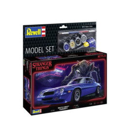 Revell Stranger Things Set: Billys blauer Camaro, Farben und Monsterbild auf der Verpackung.