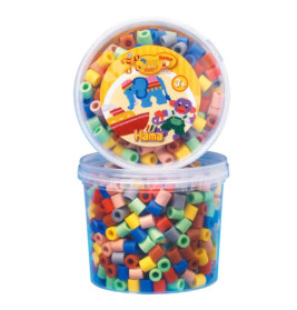 Hama® Bügelperlen Maxi-Perlen Dose, Vollton-Mix (7 Farben).