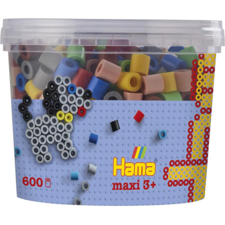 Hama® Bügelperlen Maxi-Perlen Dose, Vollton-Mix (7 Farben).
