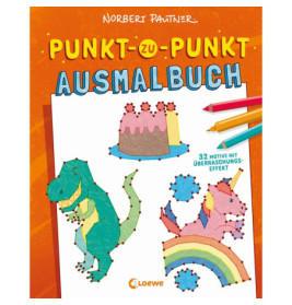 Punkt-zu-Punkt-Ausmalbuch 32 Motive orange