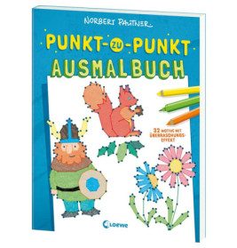 Punkt-zu-Punkt-Ausmalbuch 32 Motive blau
