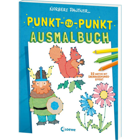 Punkt-zu-Punkt-Ausmalbuch 32 Motive blau