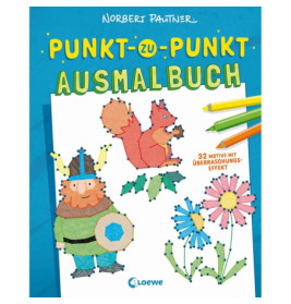 Punkt-zu-Punkt-Ausmalbuch 32 Motive blau