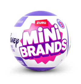 Zuru Mini Brands Serie 3 Ball mit lila Akzenten sowie kräftigem pink-weißem Branding.