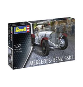 Revell Bausatz Mercedes-Benz SSKL, 1:32, 79 Teile, mit Oldtimer-Rennwagen auf der Verpackung.