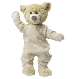 Puppen-Strickstrampler aus 100 % Bio-Baumwolle, ecru, Gr. 35-45 cm