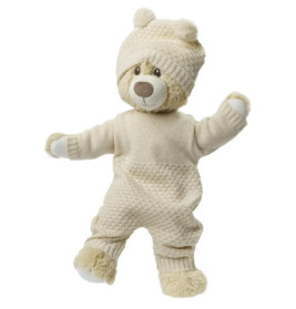 Puppen-Strickstrampler aus 100 % Bio-Baumwolle, ecru, Gr. 35-45 cm