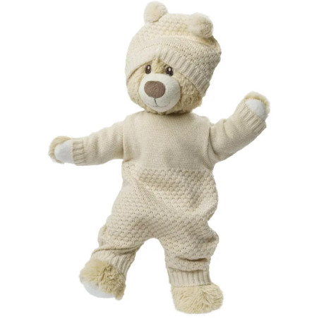 Puppen-Strickstrampler aus 100 % Bio-Baumwolle, ecru, Gr. 35-45 cm