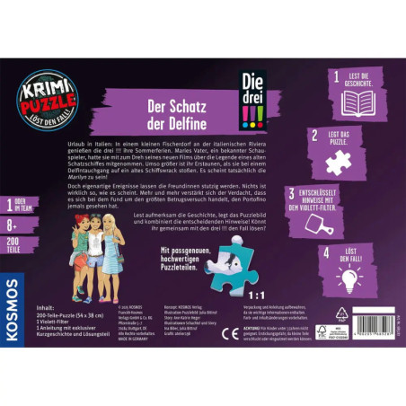 Krimi-Puzzle: Die drei !!! - Der Schatz der Delfine