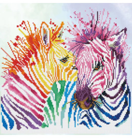 DIAMOND DOTZ® Original Diamond Painting   Rainbow Zebras 40 x 40 cm 14.563 Diamant Mosaiksteine Krea