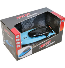 Blau-schwarzes Spielzeug-Motorboot Water Warcraft in Box Racer Motorboot.