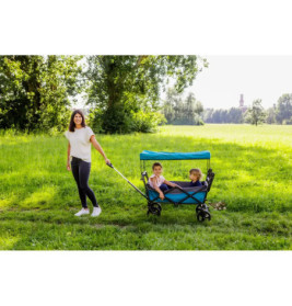 Outdoor active Bollerwagen   Petrol   mit Dach, faltbar