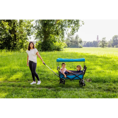 Outdoor active Bollerwagen   Petrol   mit Dach, faltbar