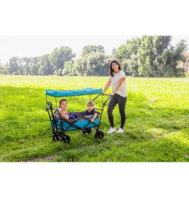 Outdoor active Bollerwagen   Petrol   mit Dach, faltbar