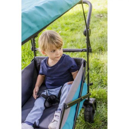 Outdoor active Bollerwagen   Petrol   mit Dach, faltbar