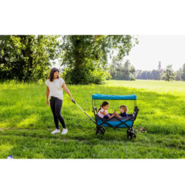 Outdoor active Bollerwagen   Petrol   mit Dach, faltbar