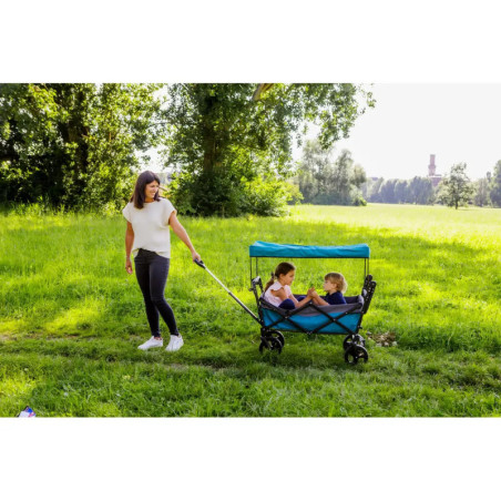 Outdoor active Bollerwagen   Petrol   mit Dach, faltbar
