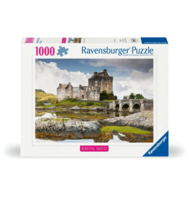 1000-teiliges Ravensburger Puzzle mit einem alten Steinkastell und Brücke in malerischer Landschaft.