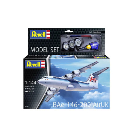 Model Set BAe 146 (RJ85), Revell Modellbausatz mit Basiszubehör