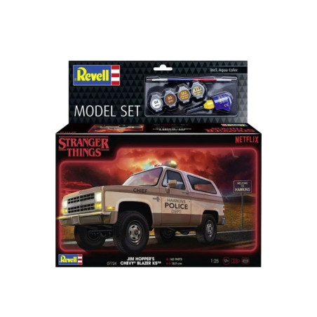 Model Set Stranger Things Chevrolet K5 Blazer, Revell Modellbausatz mit Basiszubehör Model Set Stranger Things Chevrolet K5 Blazer, Revell Modellbausatz mit Basiszubehör