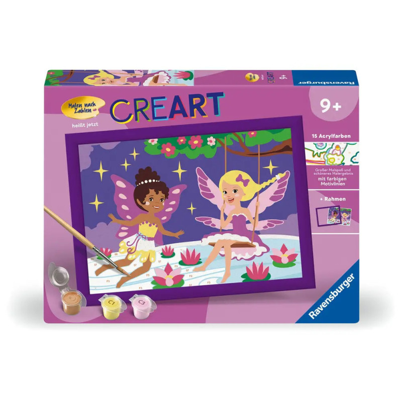 Ravensburger CreArt Malset: Zwei Feen malen am Teich, für Kinder ab 9 Jahren.