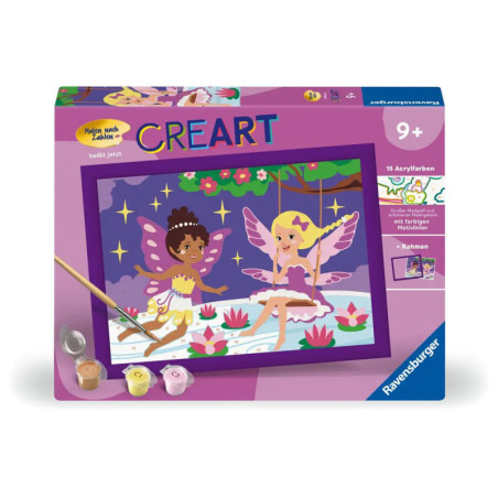 Ravensburger CreArt Malset: Zwei Feen malen am Teich, für Kinder ab 9 Jahren.