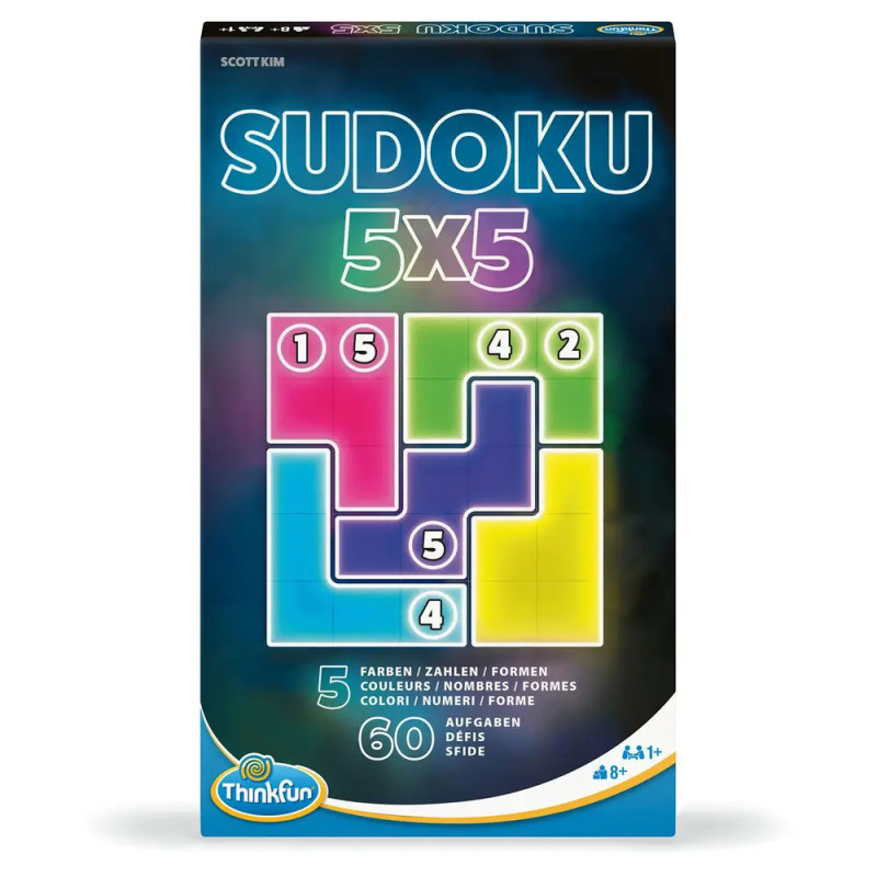 Sudoku 5x5 Spiel von ThinkFun mit bunten Zahlensteinen, geeignet für Kinder ab 8 Jahren. Sudoku 5x5 Spiel von ThinkFun mit bunten Zahlensteinen, geeignet für Kinder ab 8 Jahren.