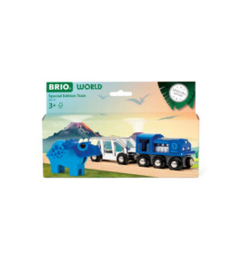 Brio World Sonderedition Zugset mit blauem Dinosaurier, geeignet für Kinder ab 3 Jahren.