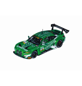 Grüner Rennwagen mit Schaeffler-Logo und großem Heckspoiler aus der Vogelperspektive.