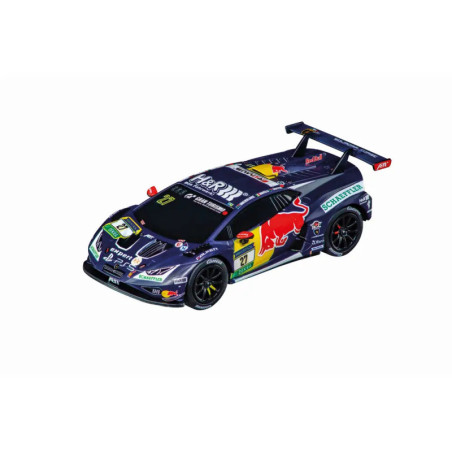 Spielzeugrennwagen mit Red Bull-Logo, Nummer 27 und Sponsoren auf weißem Hintergrund.