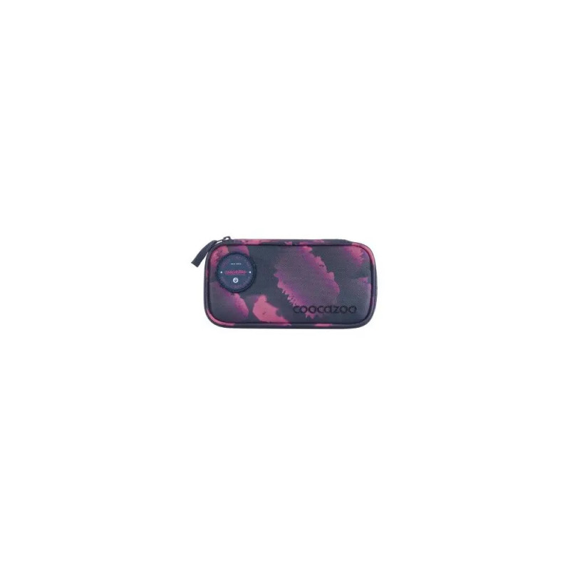 Rechteckiges Etui mit schwarz-pinkem Muster, Reißverschluss und coocazoo-Logo. Rechteckiges Etui mit schwarz-pinkem Muster, Reißverschluss und coocazoo-Logo.