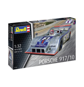 Revell Bausatz Porsche 917/10, Maßstab 1:32, mit Abbildung des Wagens auf der Rennstrecke.