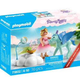 Playmobil Princess Magic Set mit Prinzessin, Einhorn, Wolke und Schloss auf der Verpackung.