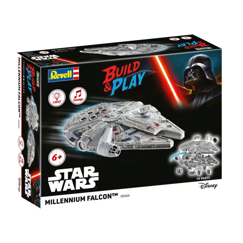 Revell Star Wars Millennium Falcon Bausatz mit Darth Vader, empfohlen ab 6 Jahren.