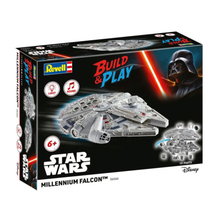 Revell Star Wars Millennium Falcon Bausatz mit Darth Vader, empfohlen ab 6 Jahren.